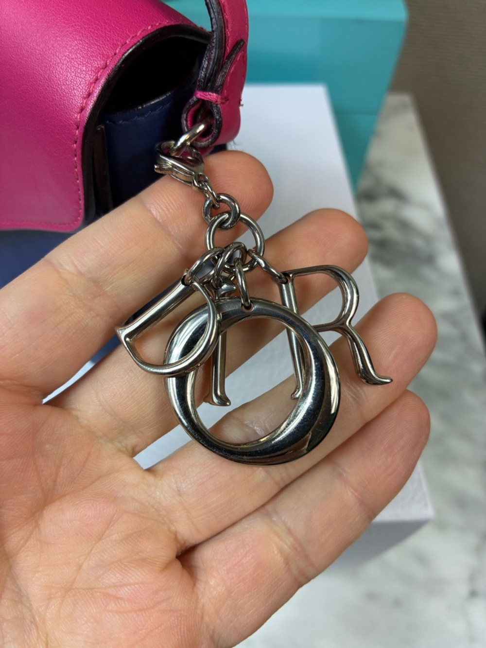 Dior Pink & Blue Leather Diorissimo Promenade Crossbody - Beautiful Pre-Loved - Picture 9 of 16